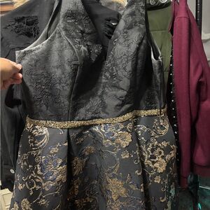 Splash Black and Gold Prom Dress